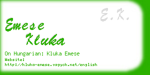 emese kluka business card